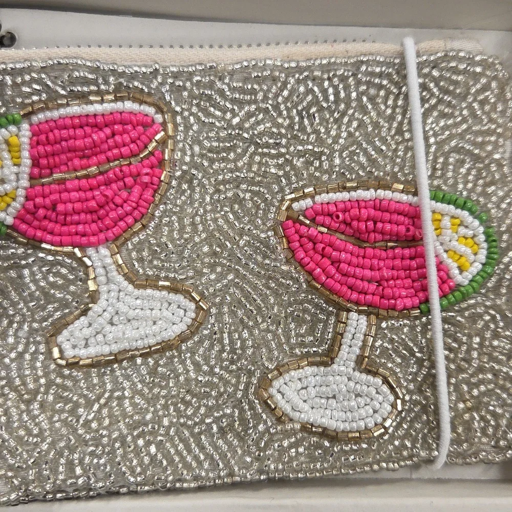 💕▪️ Rachel Zoe ▪️Beaded Martini Coin Purse & Bag Charm